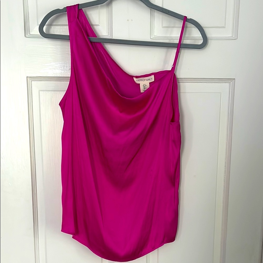 Asymmetrical Pink Sleeveless Camisole